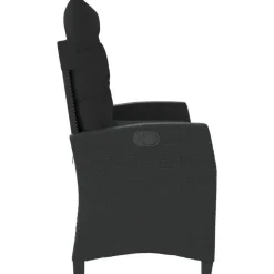 vidaXL - Verstelbare loungebank met kussens - Zwart - Poly rattan - 105x66x93 cm