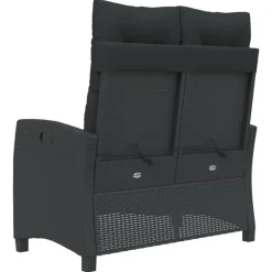 vidaXL - Verstelbare loungebank met kussens - Zwart - Poly rattan - 105x66x93 cm