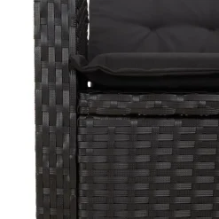 vidaXL - Verstelbare loungebank met kussens - Zwart - Poly rattan - 105x66x93 cm