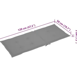 vidaXL - Verstelbare tuinstoelen met kussens - Grijs - Acaciahout - 2 stuks