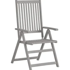 vidaXL - Verstelbare tuinstoelen met kussens - Grijs - Acaciahout - 2 stuks
