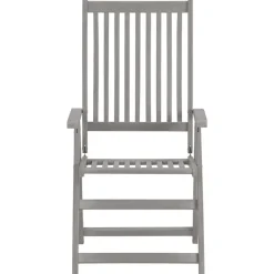 vidaXL - Verstelbare tuinstoelen met kussens - Grijs - Acaciahout - 2 stuks