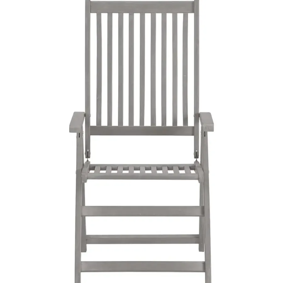 vidaXL - Verstelbare tuinstoelen met kussens - Grijs - Acaciahout - 2 stuks