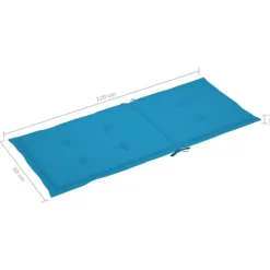 vidaXL - Verstelbare tuinstoelen met kussens - Blauw - Hout - 4 stuks