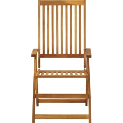 vidaXL - Verstelbare tuinstoelen met kussens - Blauw - Hout - 4 stuks