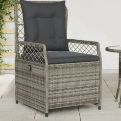 Tuinstoelen-vidaXL - Verstelbare tuinstoelen - Grijs - Poly rattan - 2 stuks