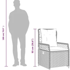 Tuinstoelen-vidaXL - Verstelbare tuinstoelen - Grijs - Poly rattan - 2 stuks