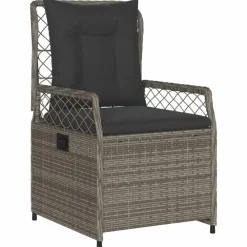 Tuinstoelen-vidaXL - Verstelbare tuinstoelen - Grijs - Poly rattan - 2 stuks
