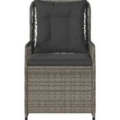Tuinstoelen-vidaXL - Verstelbare tuinstoelen - Grijs - Poly rattan - 2 stuks