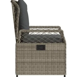 Tuinstoelen-vidaXL - Verstelbare tuinstoelen - Grijs - Poly rattan - 2 stuks