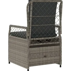 Tuinstoelen-vidaXL - Verstelbare tuinstoelen - Grijs - Poly rattan - 2 stuks