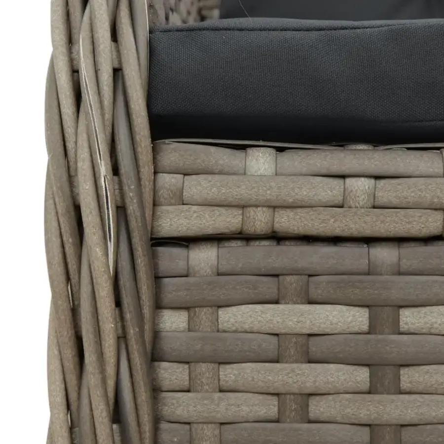 Tuinstoelen-vidaXL - Verstelbare tuinstoelen - Grijs - Poly rattan - 2 stuks