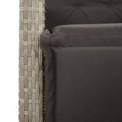 Tuinstoelen-vidaXL - Verstelbare tuinstoelen en voetensteun - Grijs - Poly rattan - 2 stuks