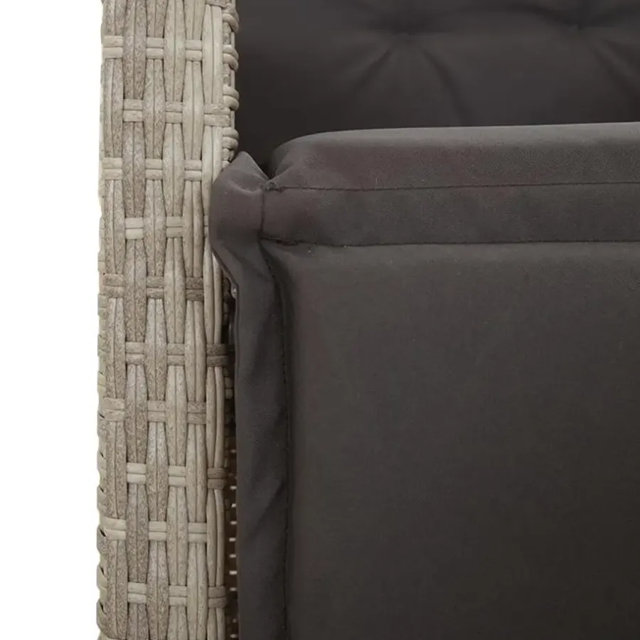 Tuinstoelen-vidaXL - Verstelbare tuinstoelen en voetensteun - Grijs - Poly rattan - 2 stuks