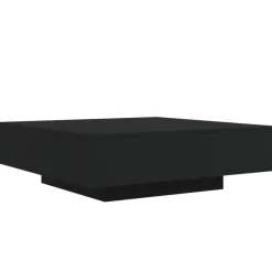 Salontafels-vidaXL - Vierkante salontafel met LED - Zwart - Bewerkt hout - 100x100x31 cm