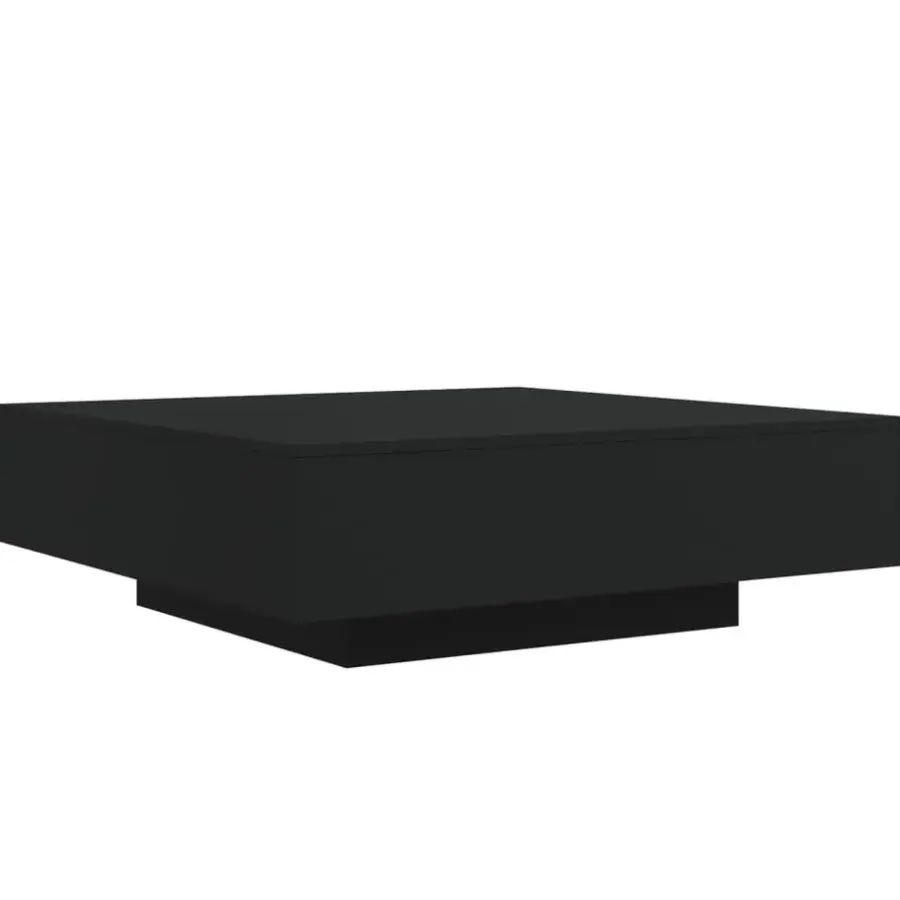 Salontafels-vidaXL - Vierkante salontafel met LED - Zwart - Bewerkt hout - 100x100x31 cm