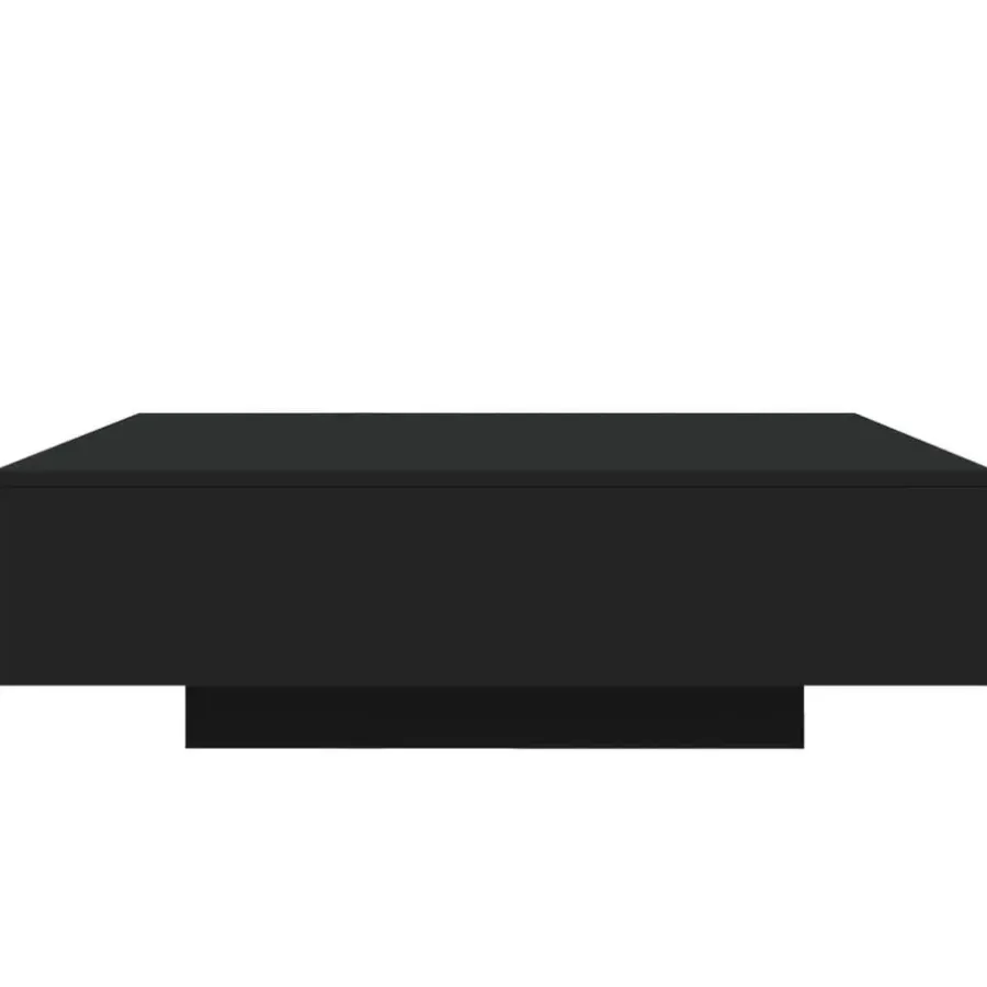 Salontafels-vidaXL - Vierkante salontafel met LED - Zwart - Bewerkt hout - 100x100x31 cm