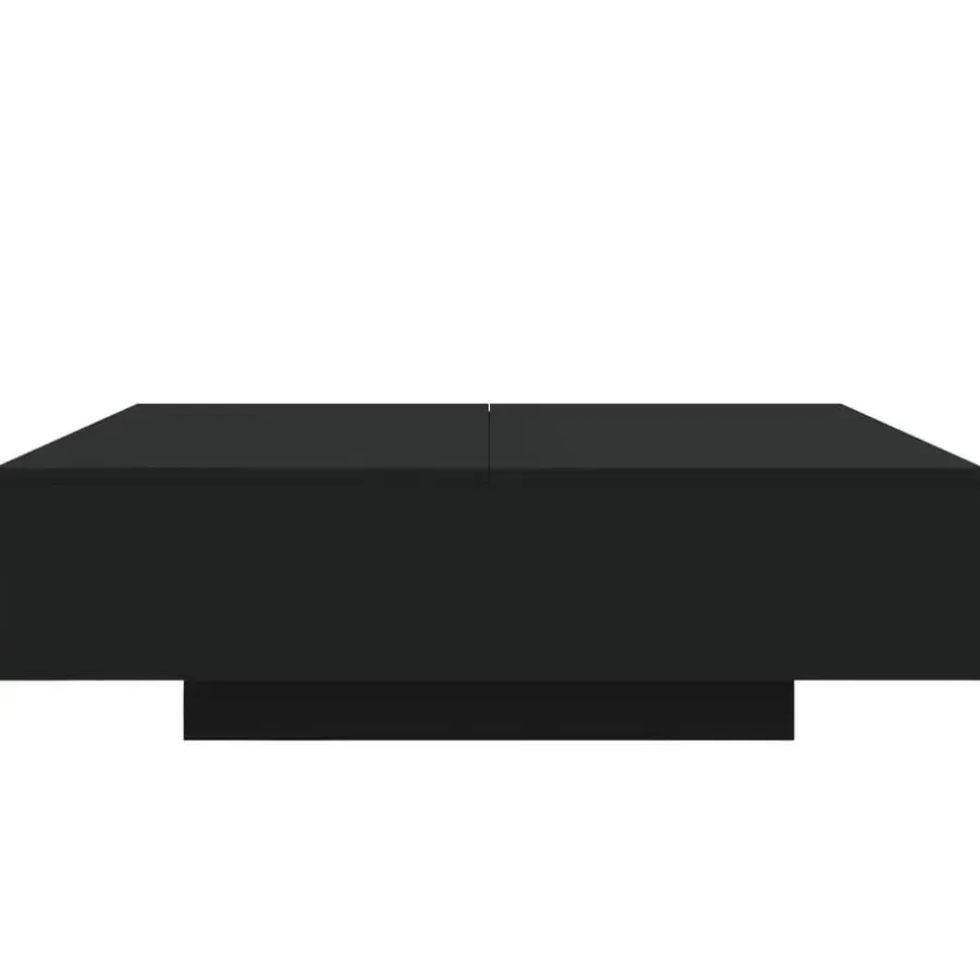 Salontafels-vidaXL - Vierkante salontafel met LED - Zwart - Bewerkt hout - 100x100x31 cm