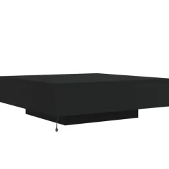 Salontafels-vidaXL - Vierkante salontafel met LED - Zwart - Bewerkt hout - 100x100x31 cm