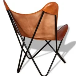 Fauteuils-vidaXL - Vlinderstoel - Bruin - Leer