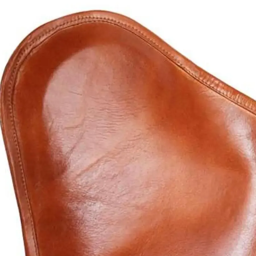 Fauteuils-vidaXL - Vlinderstoel - Bruin - Leer