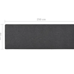 Tapijtlopers En Keukenlopers-vidaXL - Vloerkleed - Antraciet - Polypropyleen - 80 x 250 cm