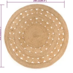 vidaXL - Vloerkleed - Beige - Jute - 240 cm