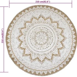 vidaXL - Vloerkleed - Beige - Jute - 210 cm