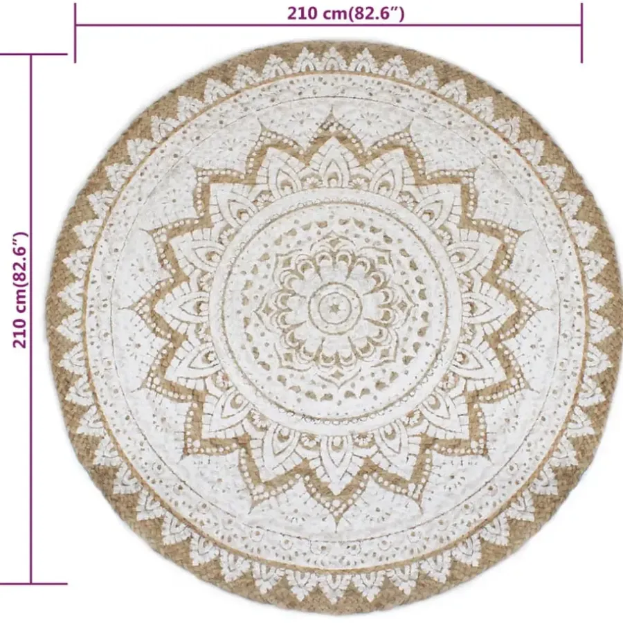 vidaXL - Vloerkleed - Beige - Jute - 210 cm