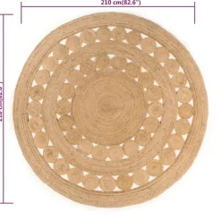 Jute Vloerkleden-vidaXL - Vloerkleed - Beige - Jute - 210 cm