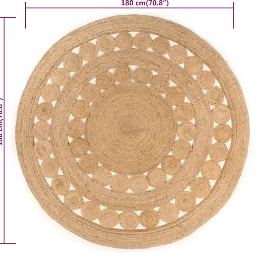 vidaXL - Vloerkleed - Beige - Jute - 180 cm