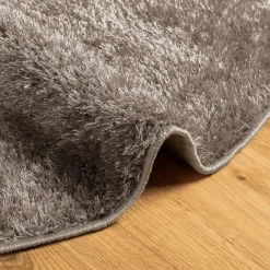 Hoogpolige Vloerkleden|Ronde Vloerkleden-vidaXL - Vloerkleed - Grijs - Polyester - Ø 160 cm