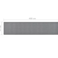 vidaXL - Vloerkleed - Grijs - Polypropyleen - 80 x 400 cm