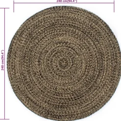 Jute Vloerkleden-vidaXL - Vloerkleed - Zwart - Jute