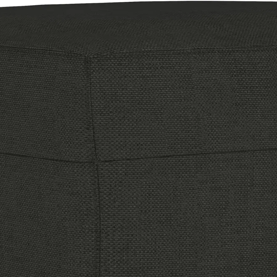 vidaXL - Voetenbank - Zwart - Stof - 60 x 50 x 41 cm