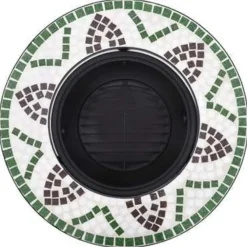 Tuinhaarden En Terrasverwarmers-vidaXL - Vuurkorf - Groen - Keramiek