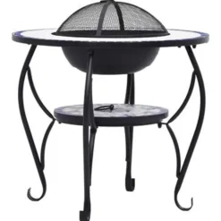 vidaXL - Vuurtafel - Blauw - Keramiek