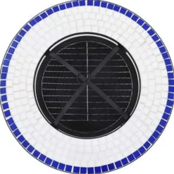 vidaXL - Vuurtafel - Blauw - Keramiek