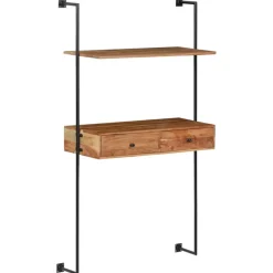 Wandrekken-vidaXL - Wandbureau - Bruin - Hout