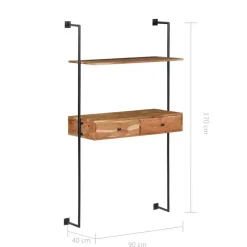 Wandrekken-vidaXL - Wandbureau - Bruin - Hout