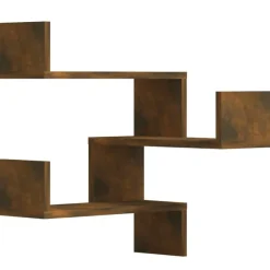 Wandplanken-vidaXL - Wandhoekschap - Bruin - Bewerkt hout - 2 stuks
