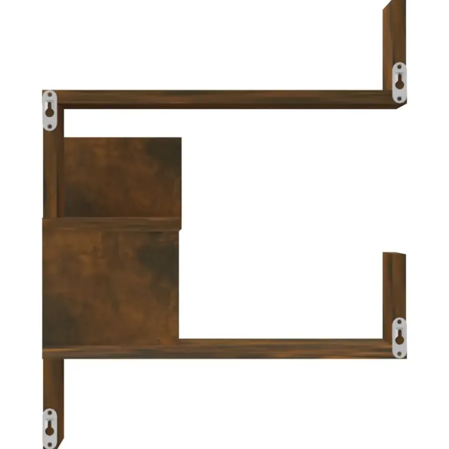 Wandplanken-vidaXL - Wandhoekschap - Bruin - Bewerkt hout - 2 stuks