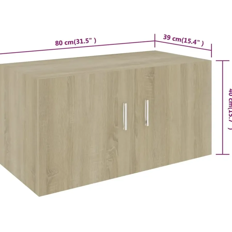 vidaXL - Wandkast - Bruin - Bewerkt hout