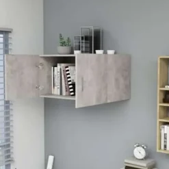 Wandkasten-vidaXL - Wandkast - Grijs - Bewerkt hout