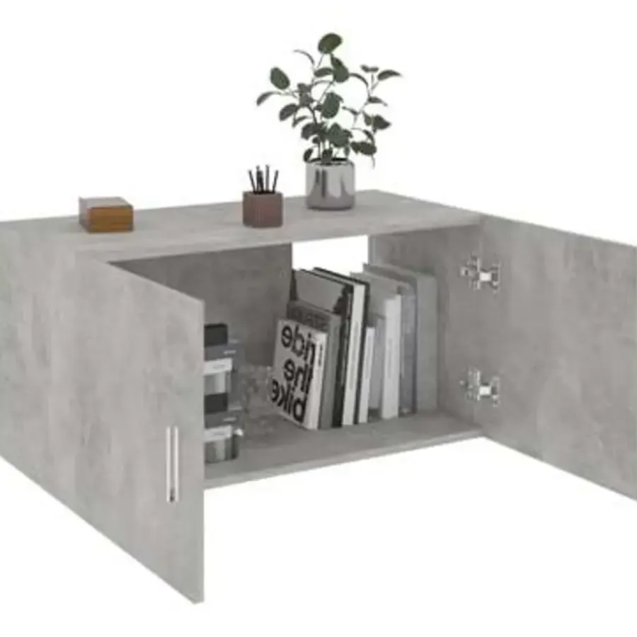 Wandkasten-vidaXL - Wandkast - Grijs - Bewerkt hout