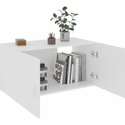 Wandkasten-vidaXL - Wandkast - Wit - Bewerkt hout