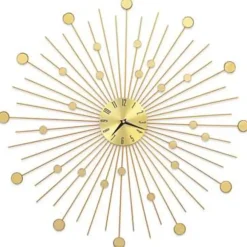 vidaXL - Wandklok - Goud - Metaal - 70 cm