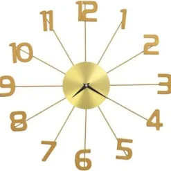 vidaXL - Wandklok - Goud - Metaal - 50 cm