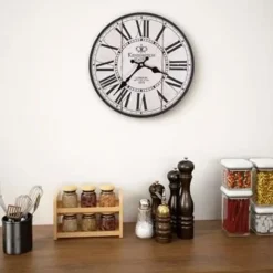 Klokken-vidaXL - Wandklok - Wit - MDF - 30 cm