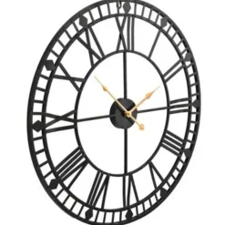 Klokken-vidaXL - Wandklok - Zwart - Metaal